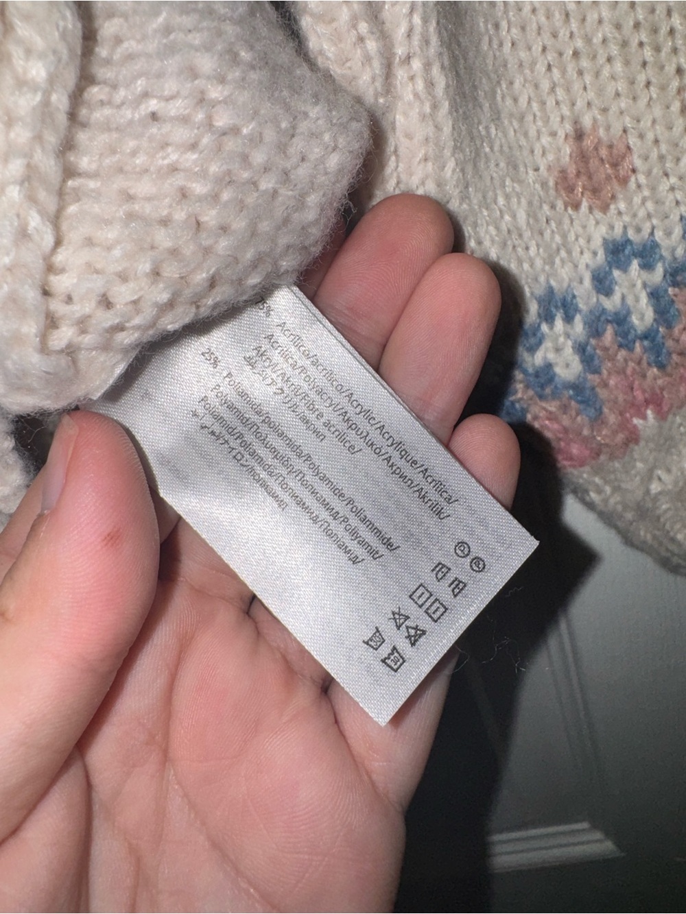 Mayoral Girls Fair Isle Knit Sweater Size 9 Cream Pink Blue Cozy Boutique - Picture 5 of 5